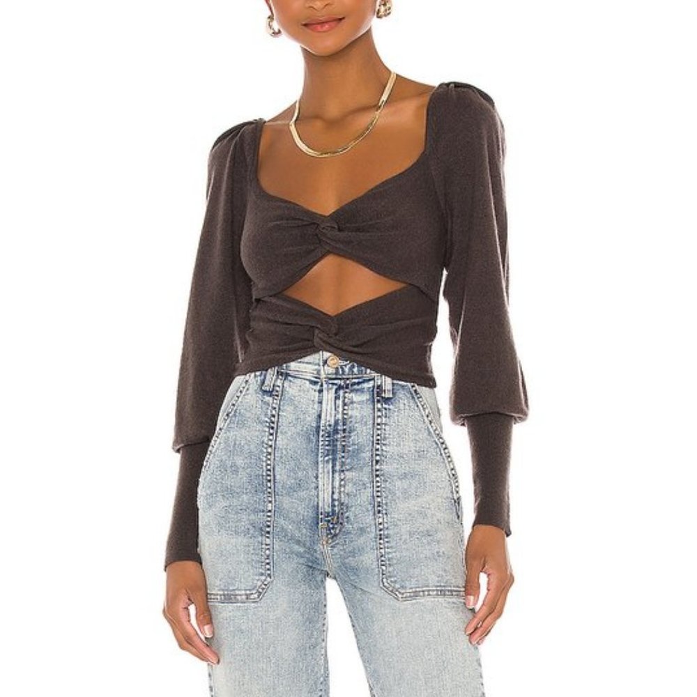 REVOLVE Ayla Knit Top - Chocolate